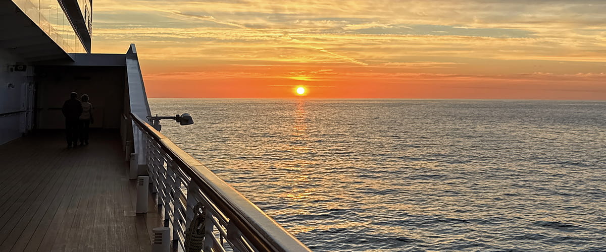Sunset sailaway from the Isle of Man